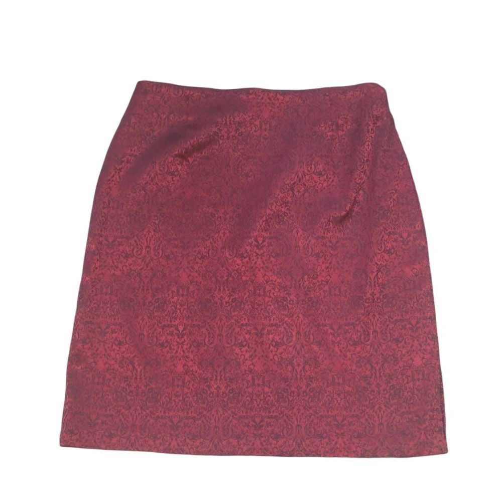 Red and black embossed skirt